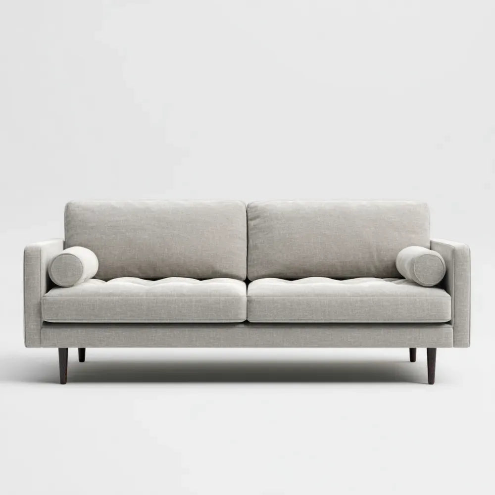 Modern Design Sofa Set Fabric Upholstered 215x85x75 cm - Light Gray