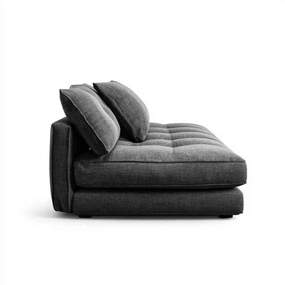 Modular Sofa Fabric Upholstered 210x90x85 cm - Dark Gray - Contemporary Design